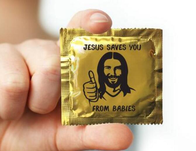 Jesus Saves You From Babies Condom