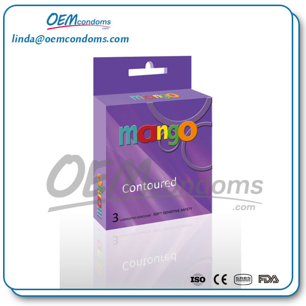 Contoured condom manufacturers and supplier, MANGO condom brand factories