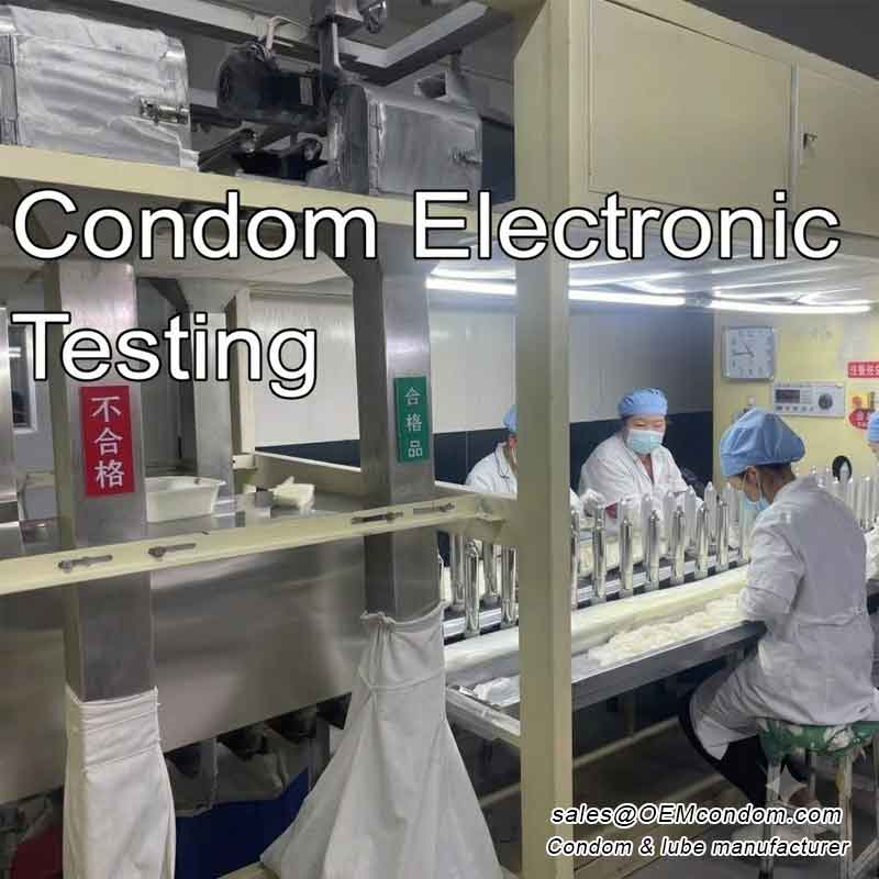Condom Electrically Tested Production Process for leakage test.