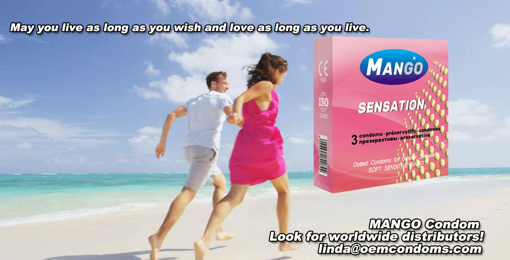 MANGO condom, MANGO sensation condom, MANGO dotted condom supplier