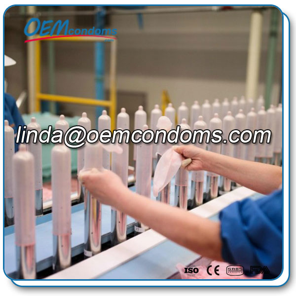 Condom Electrically Tested Production Process for leakage test.