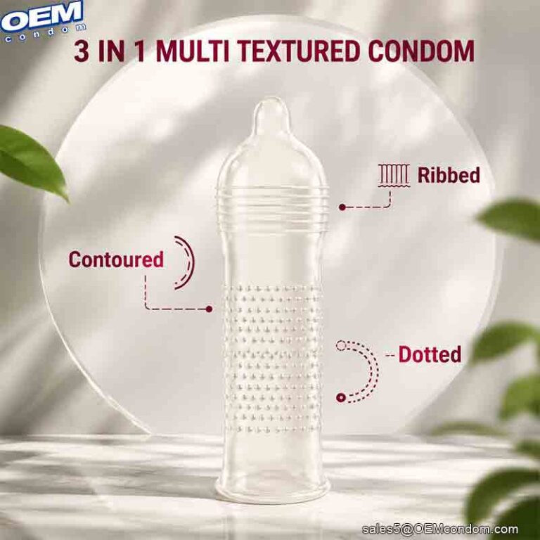 Contoured condom with 3in1