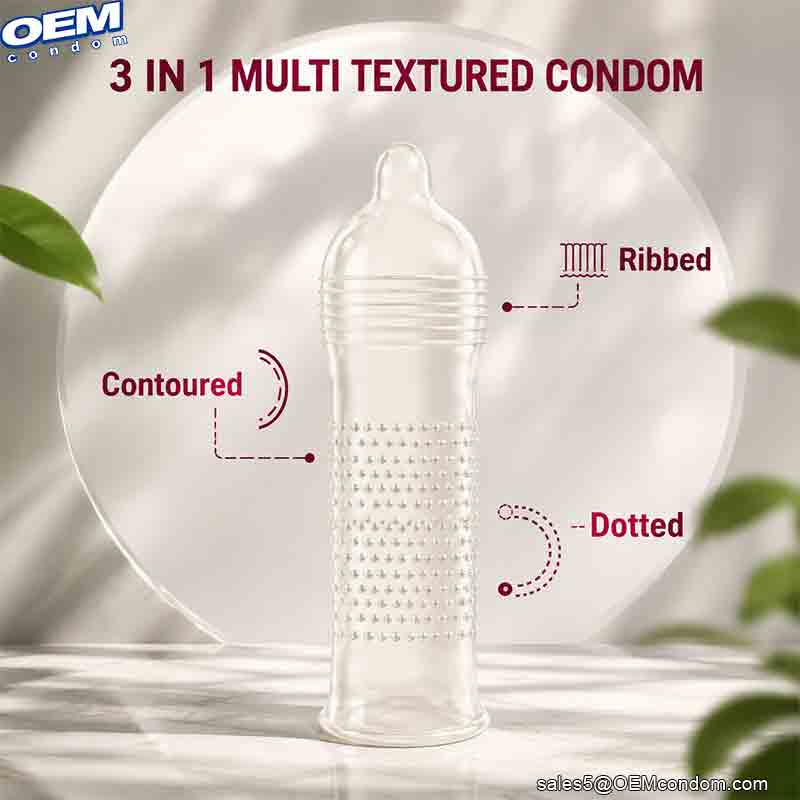 Contoured condom with 3in1