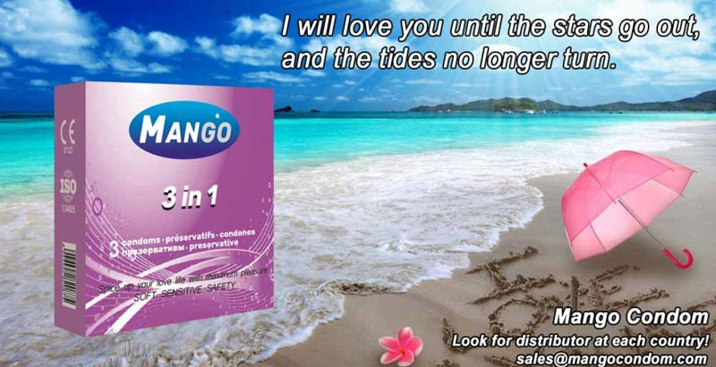 Mango contoured shape condom