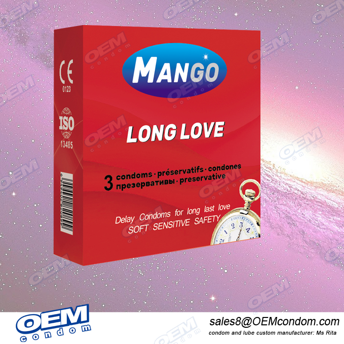 Custom Brand MANGO Long Love Condoms Extend Pleasure