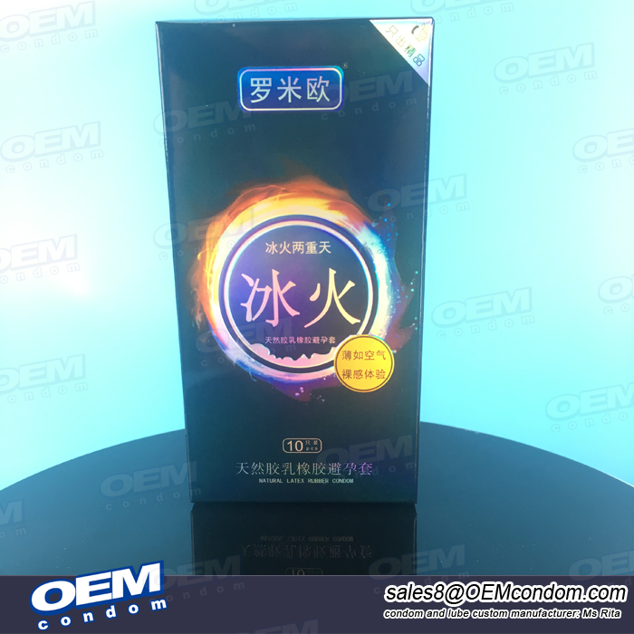 Fire & Ice condom for dual mix pleasure of warming and tingling