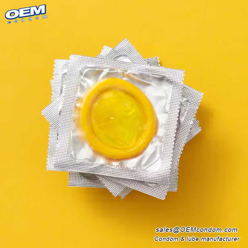 Yellow colored condom