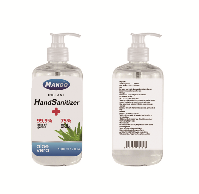 Famous Brand MANGO Aloe Portability Hand Sanitizer Hot Sale  Anti-Bacterial