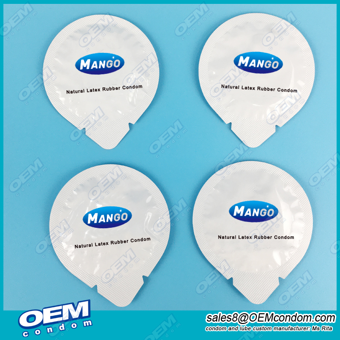 MANGO brand condom with round foil