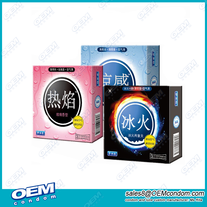 Fire and Ice condom,warming and cooling condom,hot condom