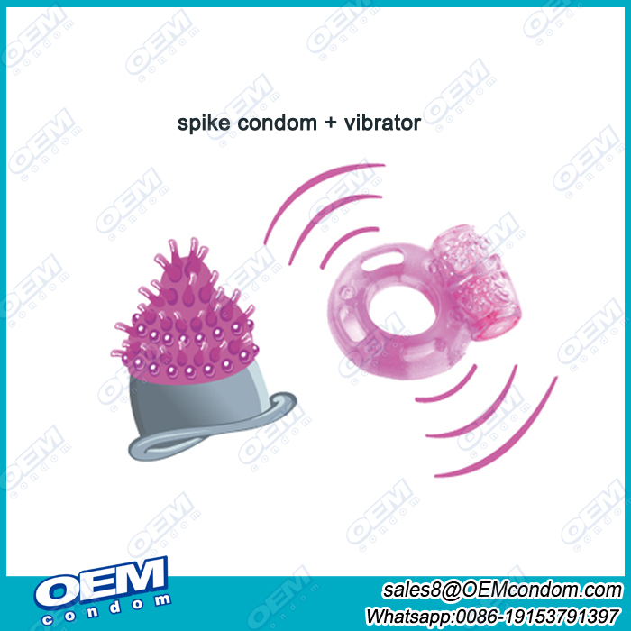 Hot spot vibrating ring sell with spike condom for pleasure