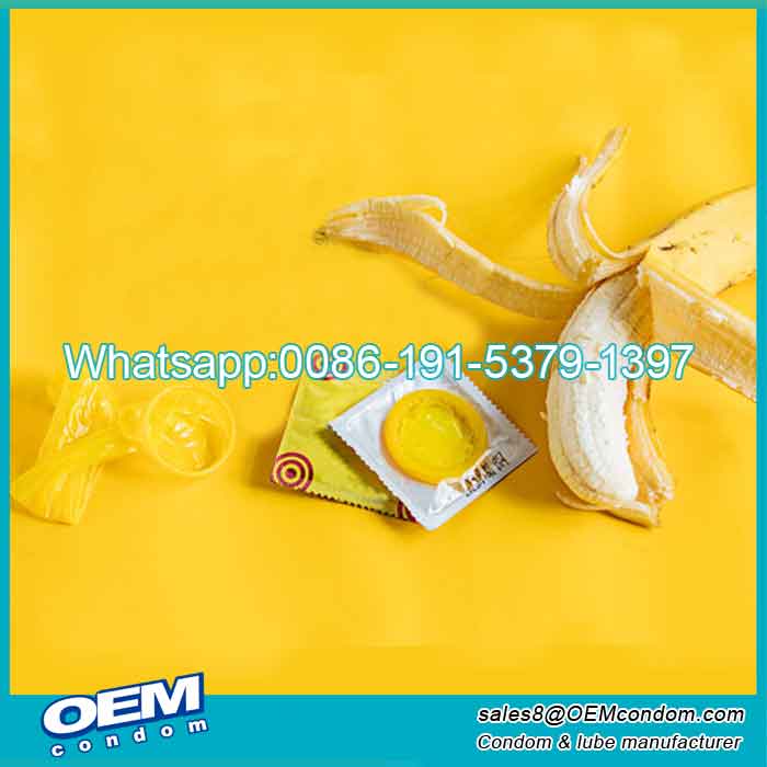 yellow banana flavored condom,yellow colored condoms,color male condom