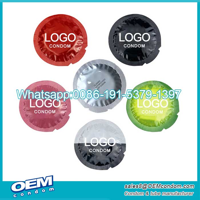 Custom round Foil wrapped package condom supplier