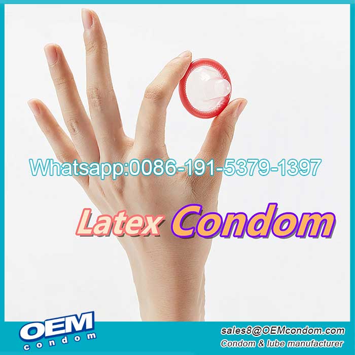 natural latex red colored oem condoms