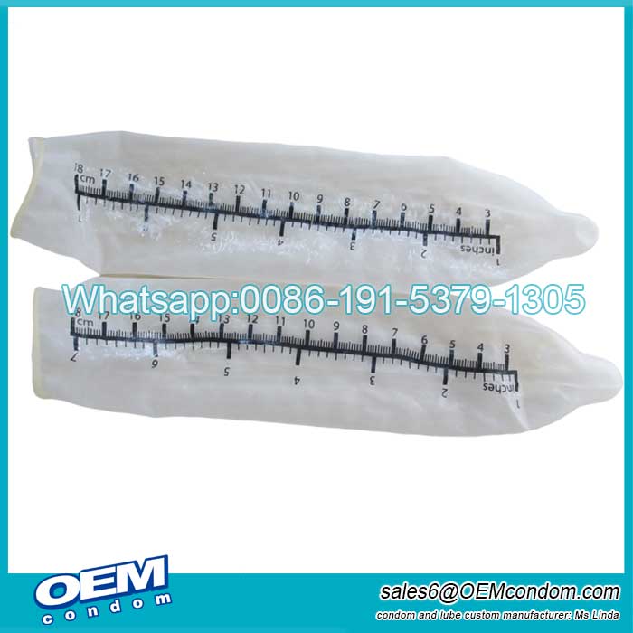 Ruler measurment new print condom, OEM brand logo print condom, Ruler printed picture condom manufacturer