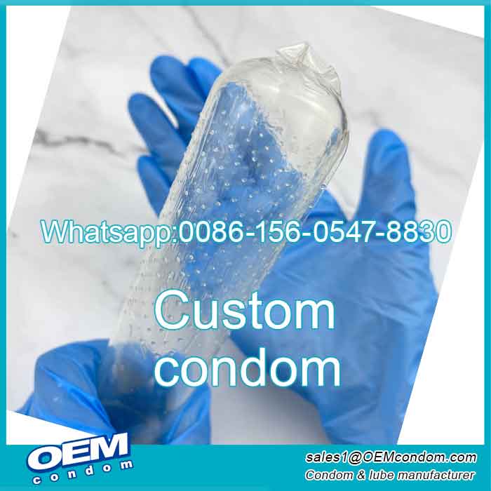 Customization condom with dotted emboss spike