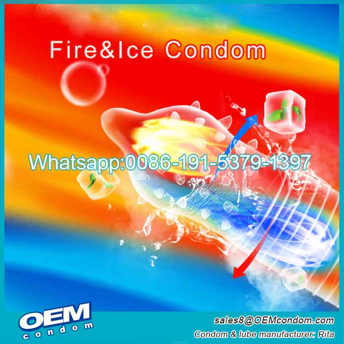 Fire and Ice Condom With Custom Logo
