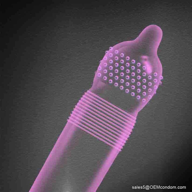 Cone Shape Condom With Dots and Ribs